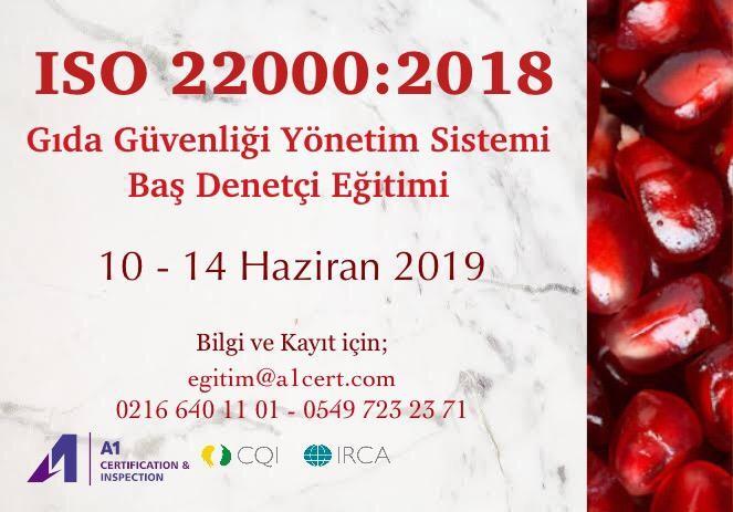 ISO 22000:2018 Baş Denetçi Eğitimi.