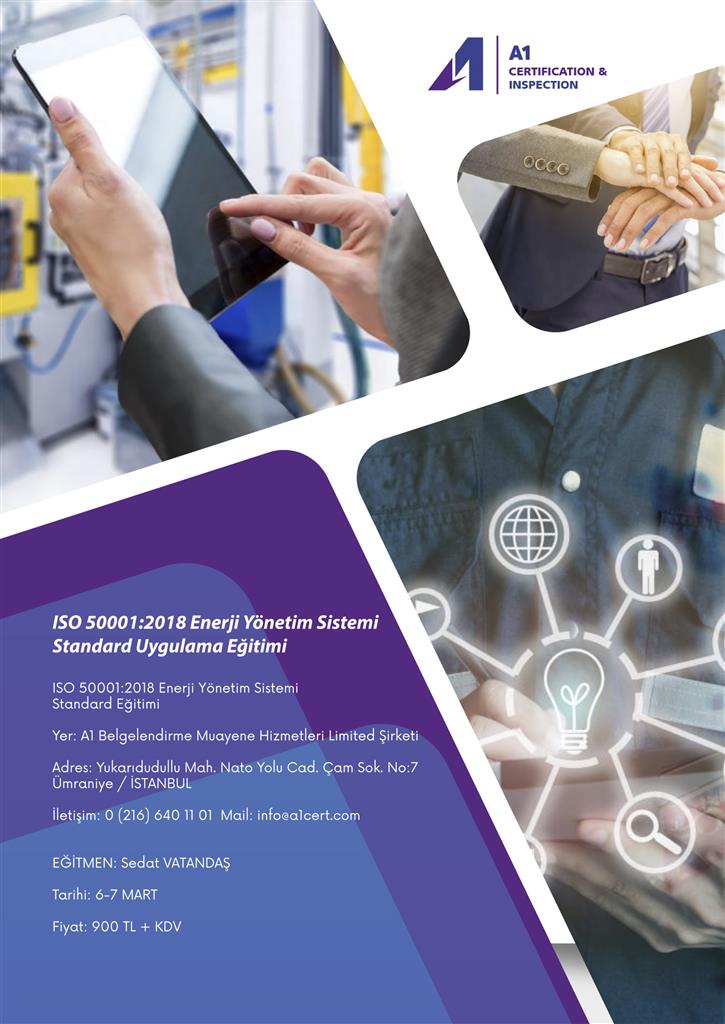 ISO 50001:2018 ENERJİ YÖNETİM SİSTEMİ UYGULAMA EĞİTİMİ.